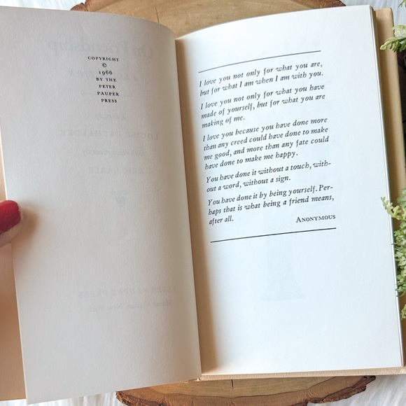 Vintage On Friendship A Selection Peter Pauper Press 1966 Hardcover Book - Picture 4 of 4